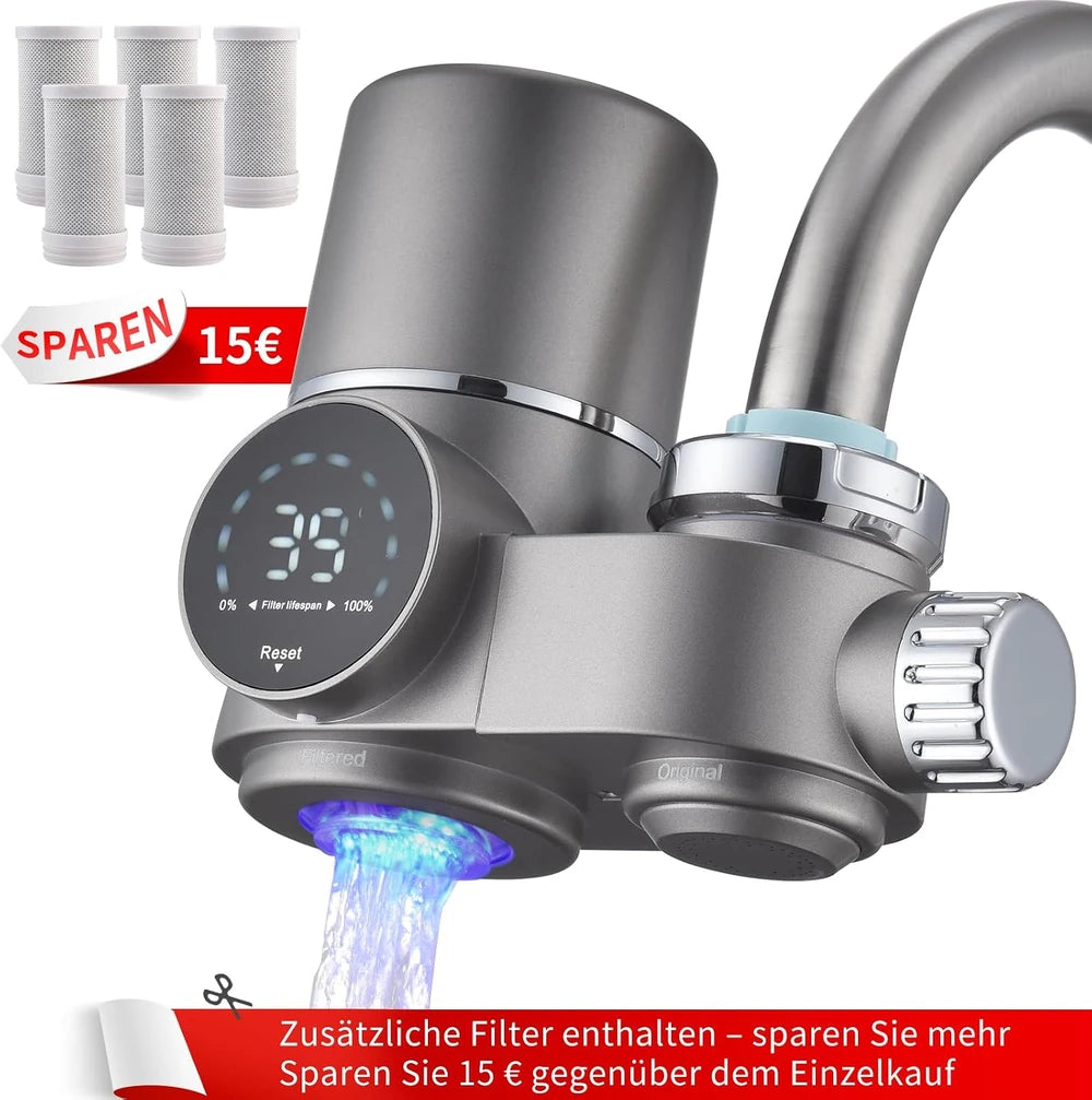 Grifo calentador de agua con pantalla